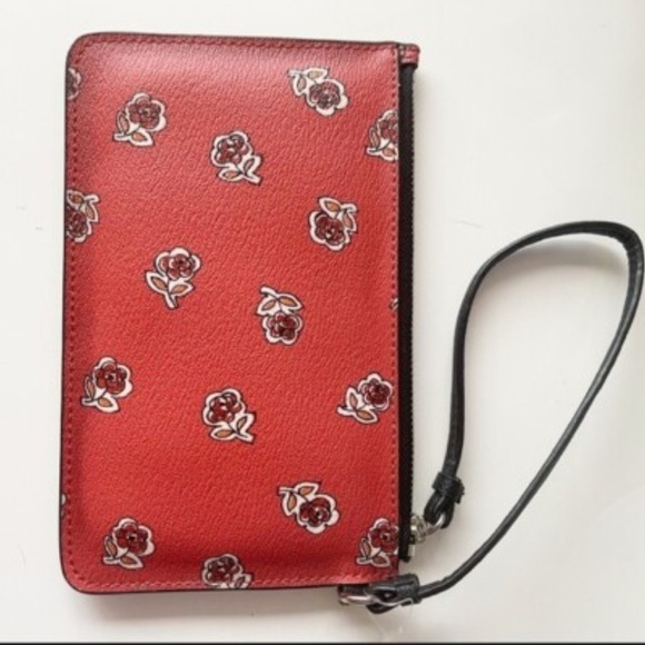 Coach Red Floral Wristlet - Picture 2 of 4